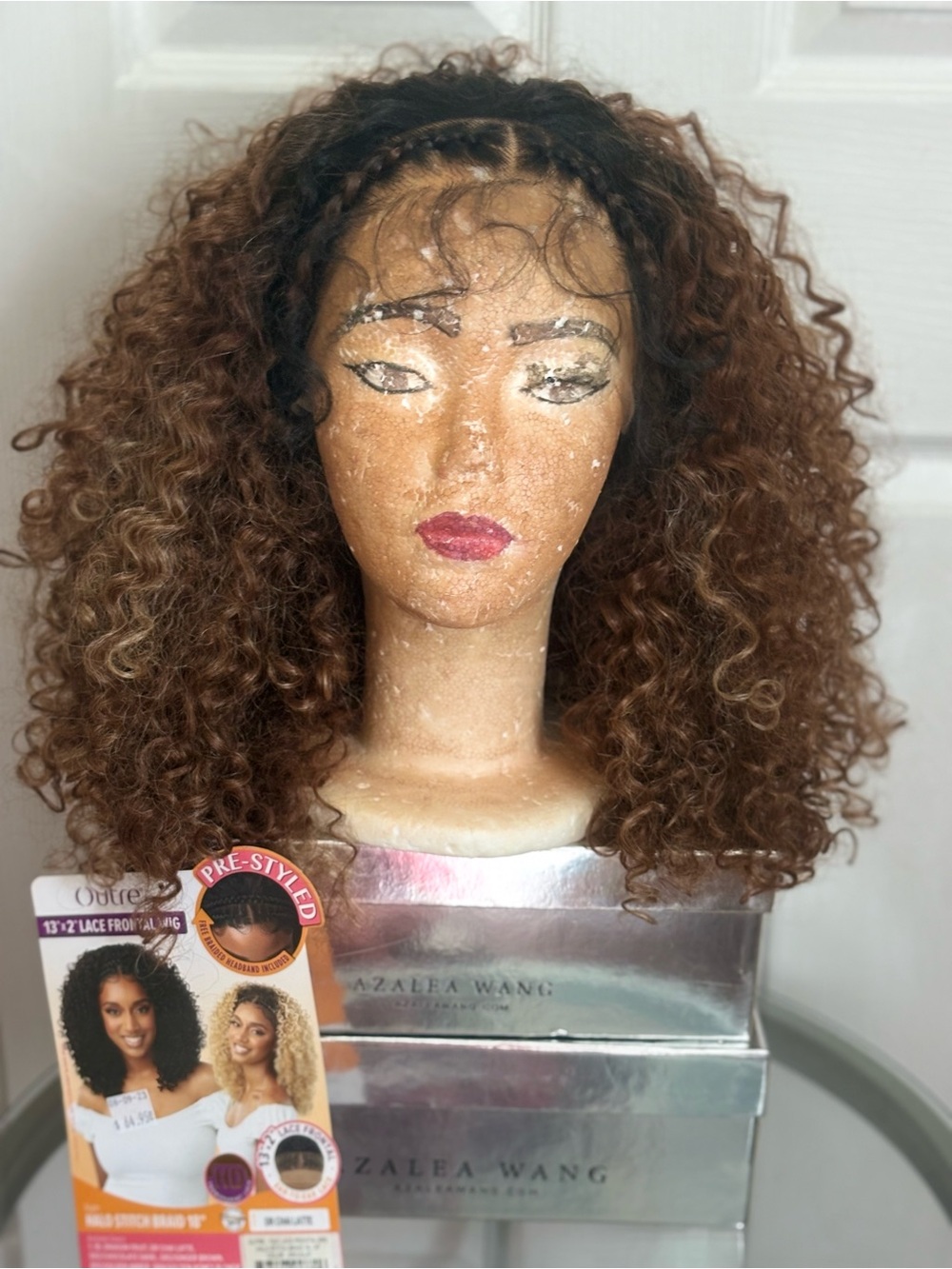 Curly Lace Front Wig - Brown Blend